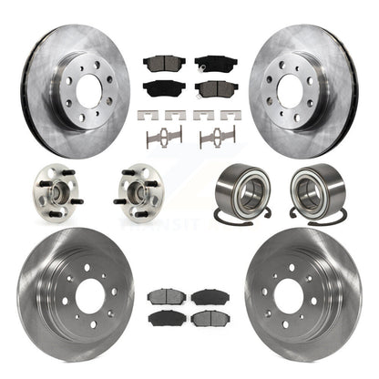 Wheel Hub Bearing Disc Brake Rotor And Pad Front Rear Kit (10Pc) For Honda Civic
