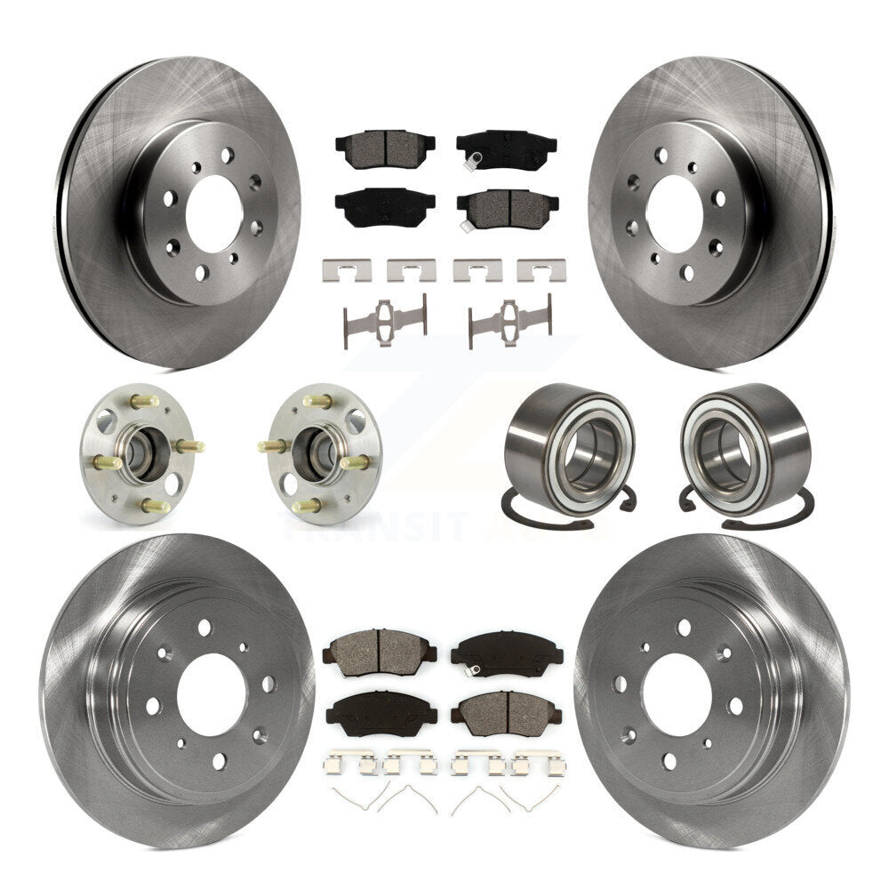 Hub Bearing Disc Brake Rotor & Pad Front Rear Kit (10Pc) For Honda Civic del Sol