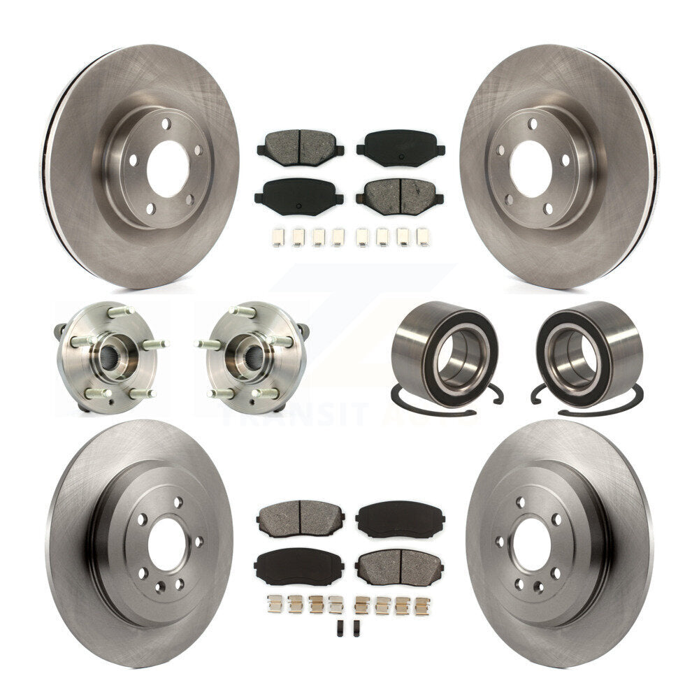 Hub Bearing Disc Brake Rotor Pad Front Rear Kit (10Pc) For Ford Edge Lincoln MKX