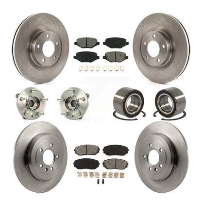 Hub Bearing Disc Brake Rotor Pad Front Rear Kit (10Pc) For Ford Edge Lincoln MKX