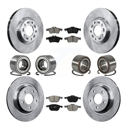 Bearing Disc Brake Rotor And Semi-Metallic Pad Front Rear Kit (10Pc) For Mazda 5