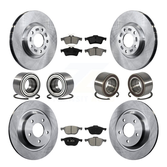 Bearing Disc Brake Rotor And Semi-Metallic Pad Front Rear Kit (10Pc) For Mazda 5