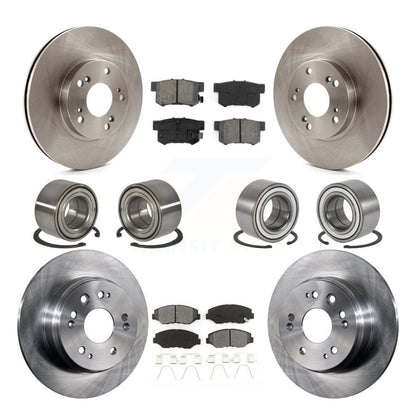 Wheel Bearings Disc Brake Rotors And Pads Front Rear Kit (10Pc) For Honda CR-V