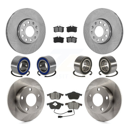 Bearings Disc Brake Rotors And Pads Front Rear Kit (10Pc) For Volkswagen Passat
