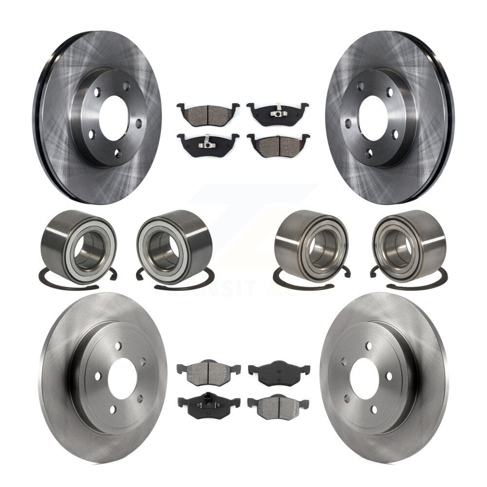 Bearing Disc Brake Rotor Pad Front Rear Kit (10Pc) For Ford Escape Mazda Tribute