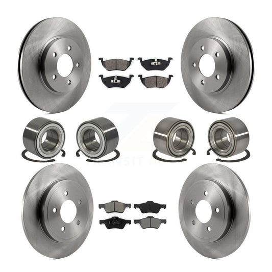 Bearing Disc Brake Rotor Pad Front Rear Kit (10Pc) For Ford Escape Mazda Tribute