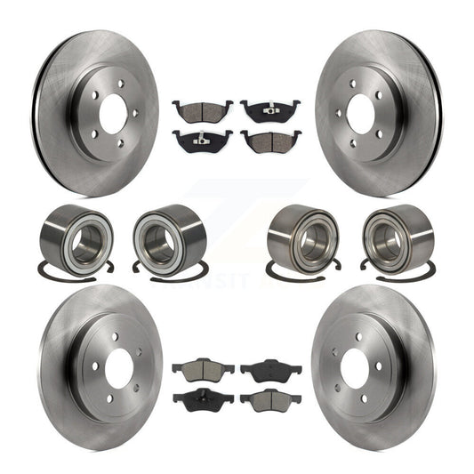 Bearing Brake Rotor & Pads Front Rear Kit (10Pc) For Ford Escape Mercury Mariner
