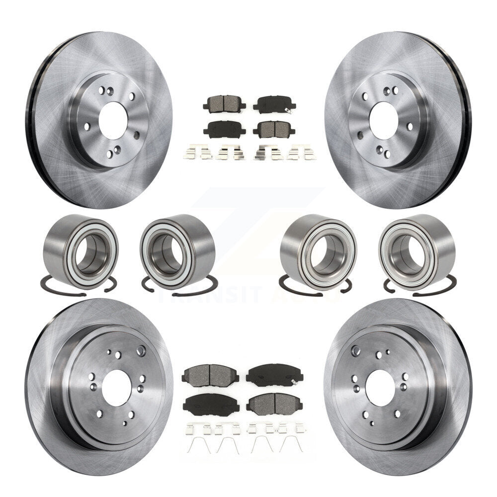 Bearing Disc Brake Rotor And Pad Front Rear Kit (10Pc) For 2003-2004 Honda Pilot