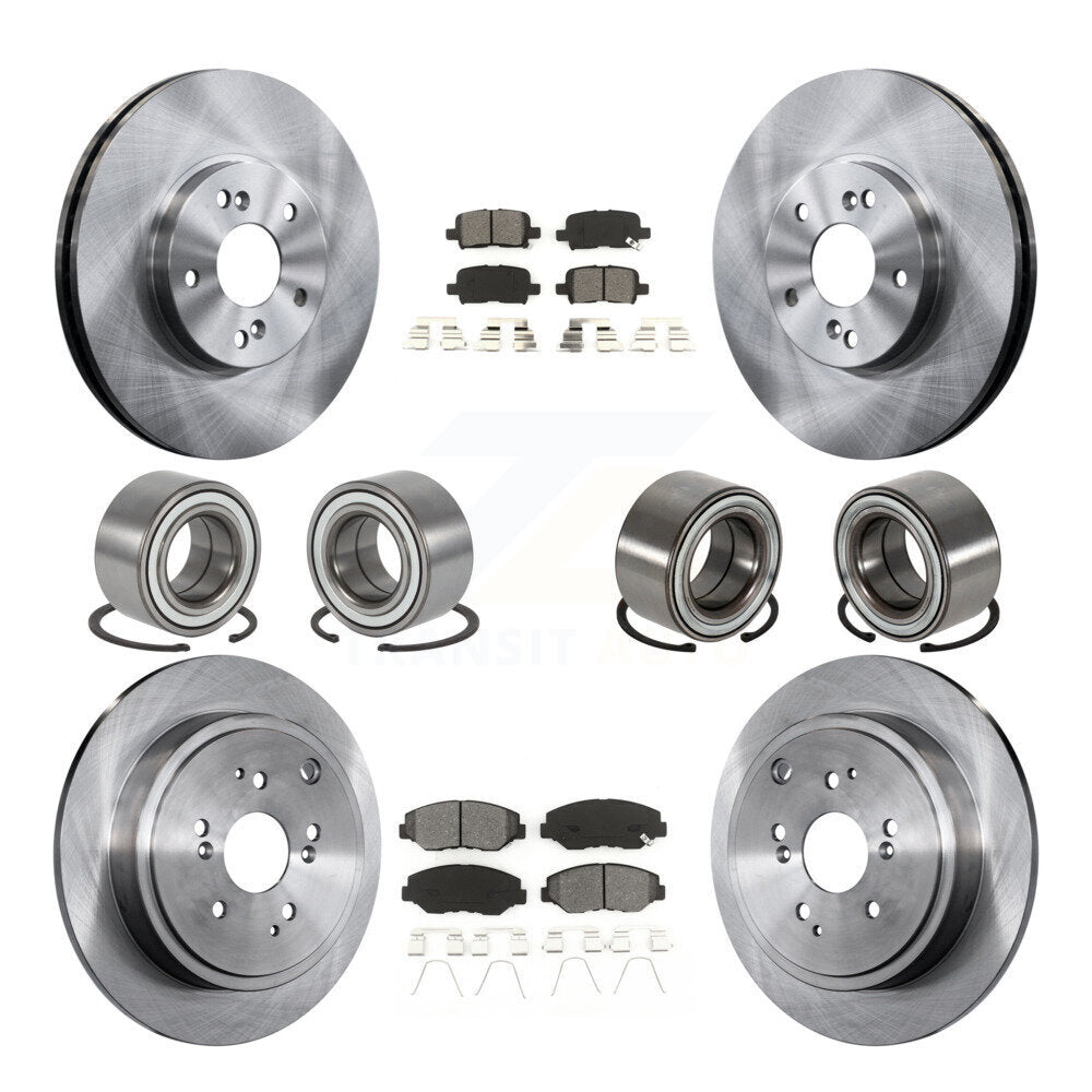 Bearing Disc Brake Rotor And Pad Front Rear Kit (10Pc) For 2005-2008 Honda Pilot