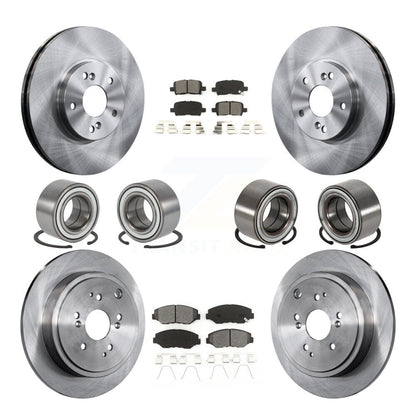 Bearing Disc Brake Rotor And Pad Front Rear Kit (10Pc) For 2005-2008 Honda Pilot