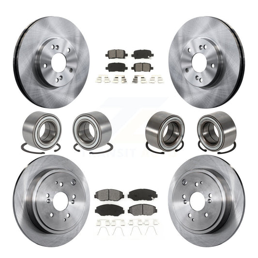 Bearing Disc Brake Rotor And Pad Front Rear Kit (10Pc) For 2005-2008 Honda Pilot