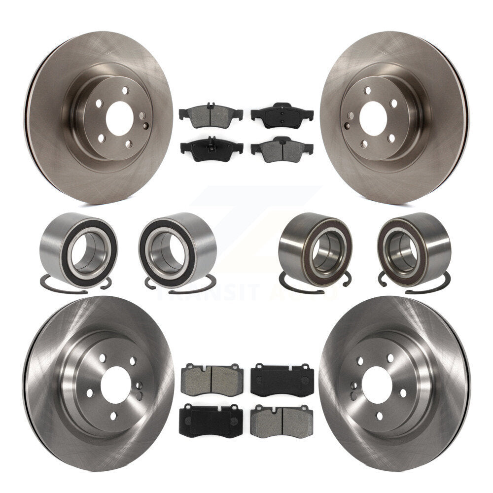 Bearings Disc Brake Rotors And Pads Front Rear Kit (10Pc) For Mercedes-Benz S350