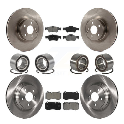 Bearings Disc Brake Rotors And Pads Front Rear Kit (10Pc) For Mercedes-Benz S350