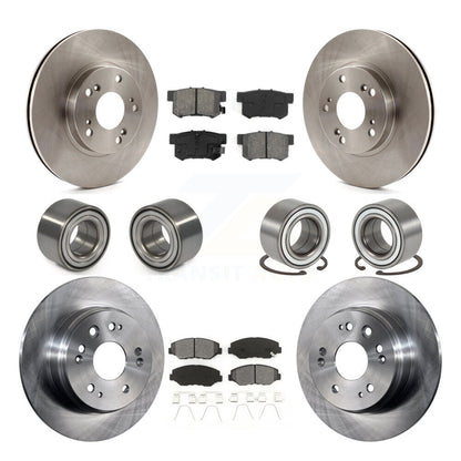 Wheel Bearings Disc Brake Rotors And Pads Front Rear Kit (10Pc) For Honda CR-V