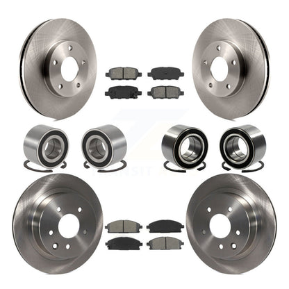 Bearing Brake Rotor & Pad Front Rear Kit (10Pc) For 2005-2006 Nissan X-Trail FWD