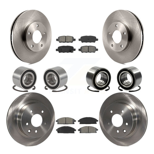 Bearing Brake Rotor & Pad Front Rear Kit (10Pc) For 2005-2006 Nissan X-Trail FWD