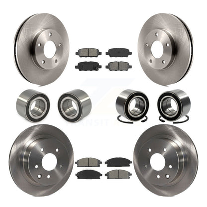 Wheel Bearing Disc Brake Rotor And Pads Front Rear Kit (10Pc) For Nissan X-Trail