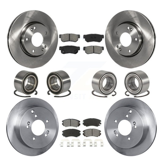 Bearing Brake Rotor & Pads Front Rear Kit (10Pc) For Hyundai Tucson Kia Sportage