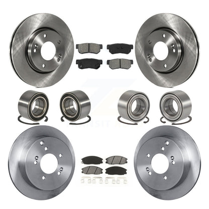 Bearing Brake Rotor Pad Front Rear Kit (10Pc) For 2001-2006 Hyundai Santa Fe 4WD