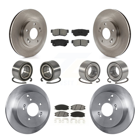 Bearing Brake Rotor Pad Front Rear Kit (10Pc) For 2001-2006 Hyundai Santa Fe 4WD