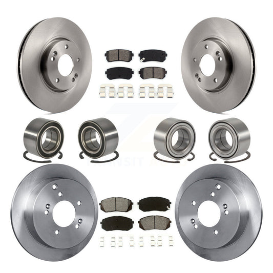 Bearing Brake Rotor & Pads Front Rear Kit (10Pc) For Hyundai Tucson Kia Sportage