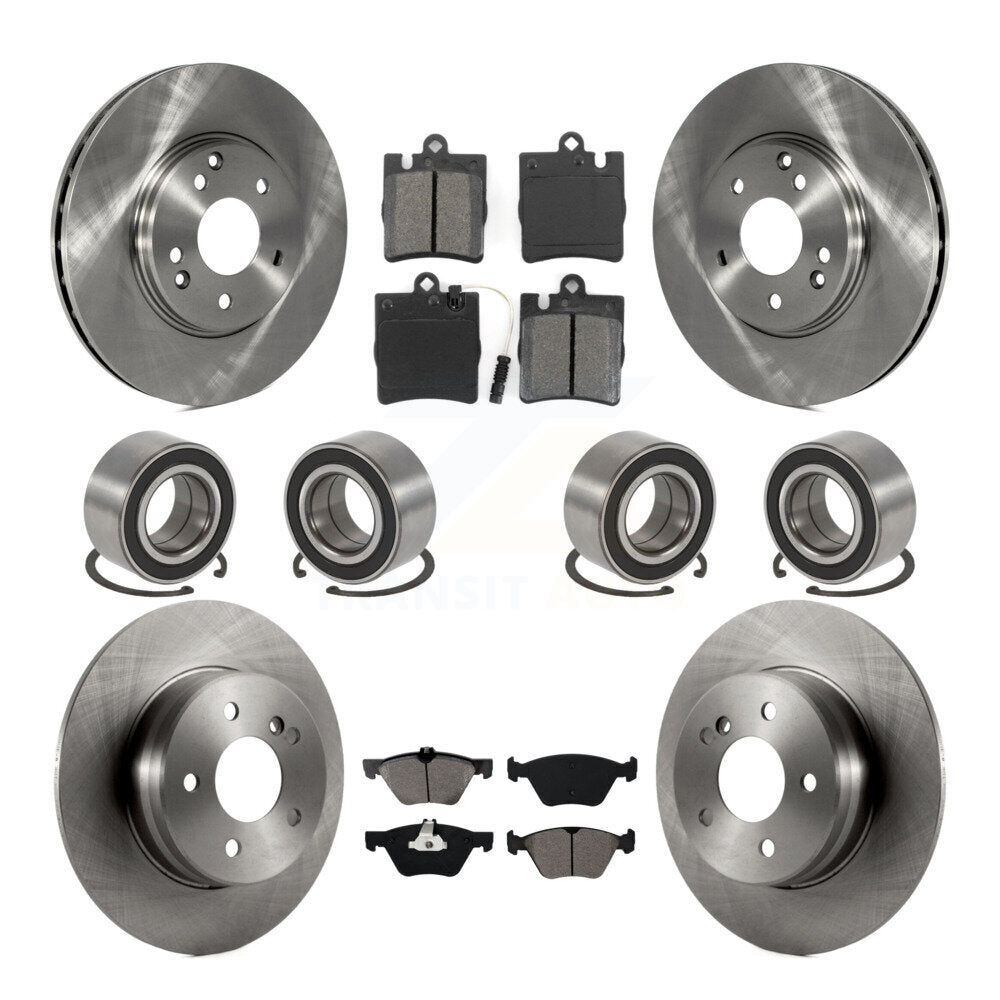 Bearings Disc Brake Rotors And Pads Front Rear Kit (10Pc) For Mercedes-Benz E320