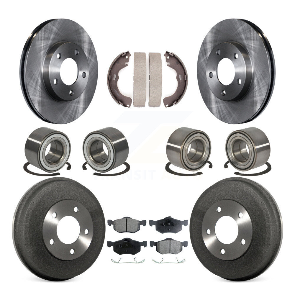 Bearing Brake Rotor Pad Shoe Front Rear Kit (10Pc) For Ford Escape Mazda Tribute