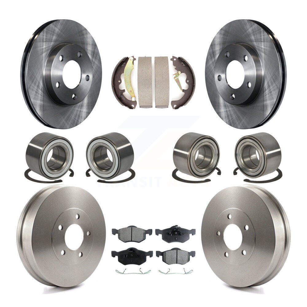 Bearing Brake Rotor Pads Shoe Front Rear Kit (10Pc) For 2007 Ford Escape Mercury