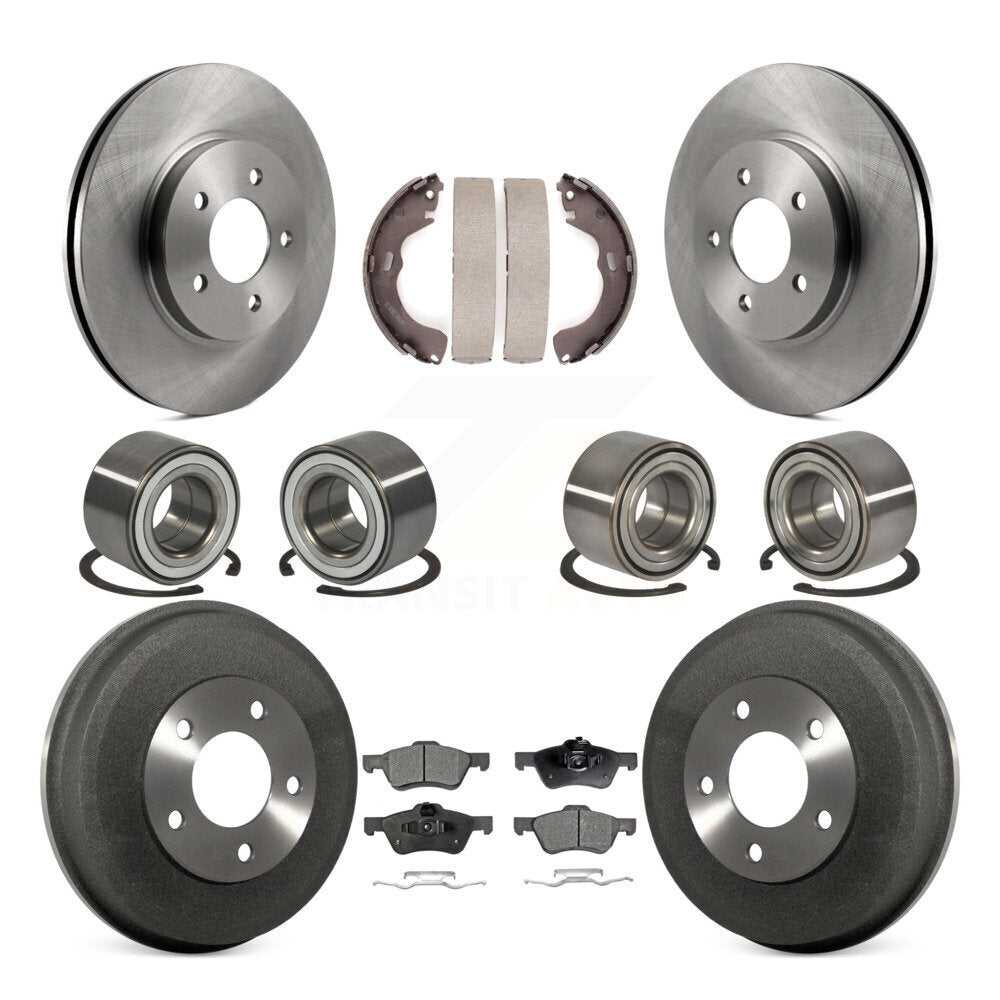 Bearing Brake Rotor Pad Shoe Front Rear Kit (10Pc) For Ford Escape Mazda Tribute