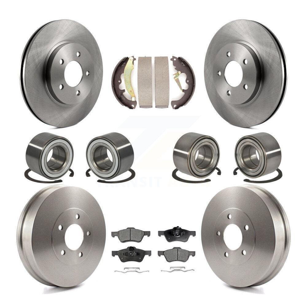 Bearing Brake Rotor Pad Shoe Front Rear Kit (10Pc) For Ford Escape Mazda Tribute