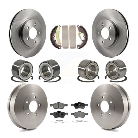 Bearing Brake Rotor Pad Shoe Front Rear Kit (10Pc) For Ford Escape Mazda Tribute