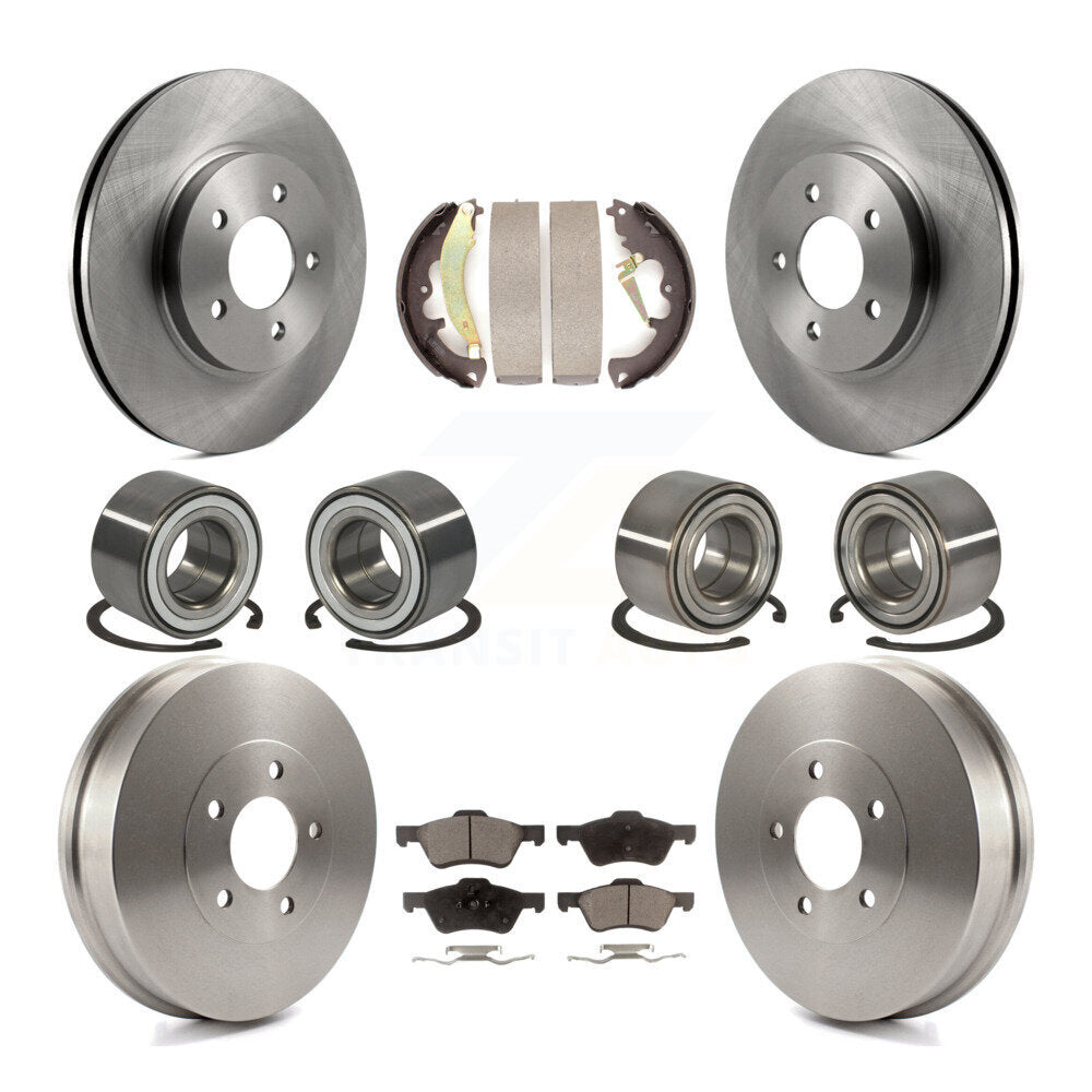 Bearing Disc Brake Rotor Pads Shoe Front Rear Kit (10Pc) For Ford Escape Mercury