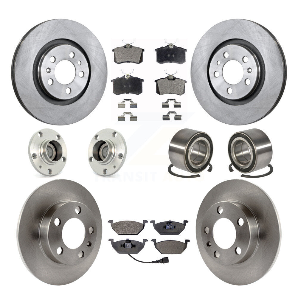 Hub Bearing Disc Brake Rotor And Pad Front Rear Kit (10Pc) For Volkswagen Beetle