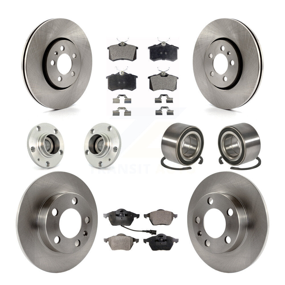 Hub Bearing Disc Brake Rotor And Pad Front Rear Kit (10Pc) For Volkswagen Beetle
