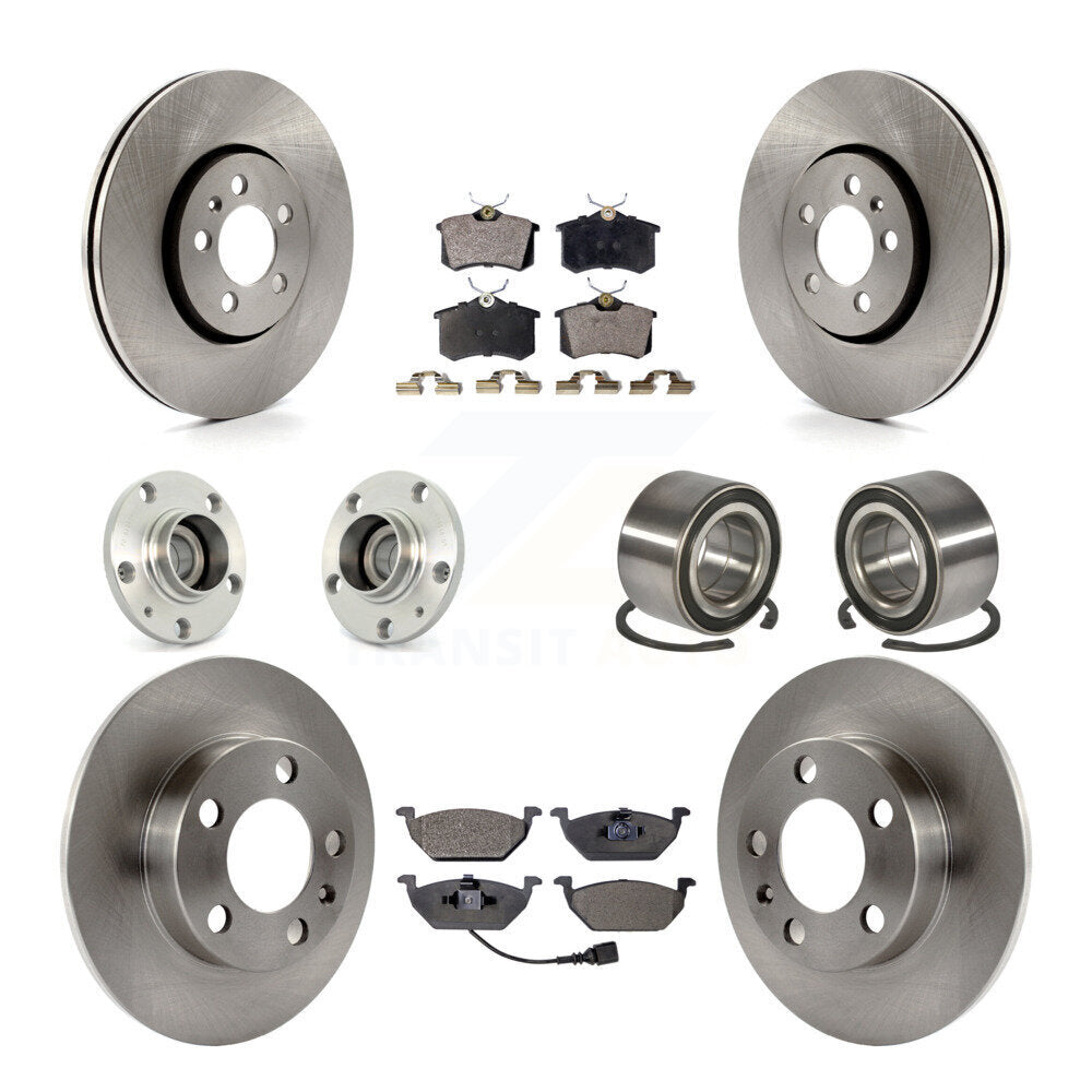 Hub Bearing Brake Rotor Pad Front Rear Kit (10Pc) For 00-01 Volkswagen Golf 2.0L