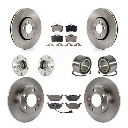 Hub Bearing Brake Rotor Pad Front Rear Kit (10Pc) For 00-01 Volkswagen Golf 2.0L