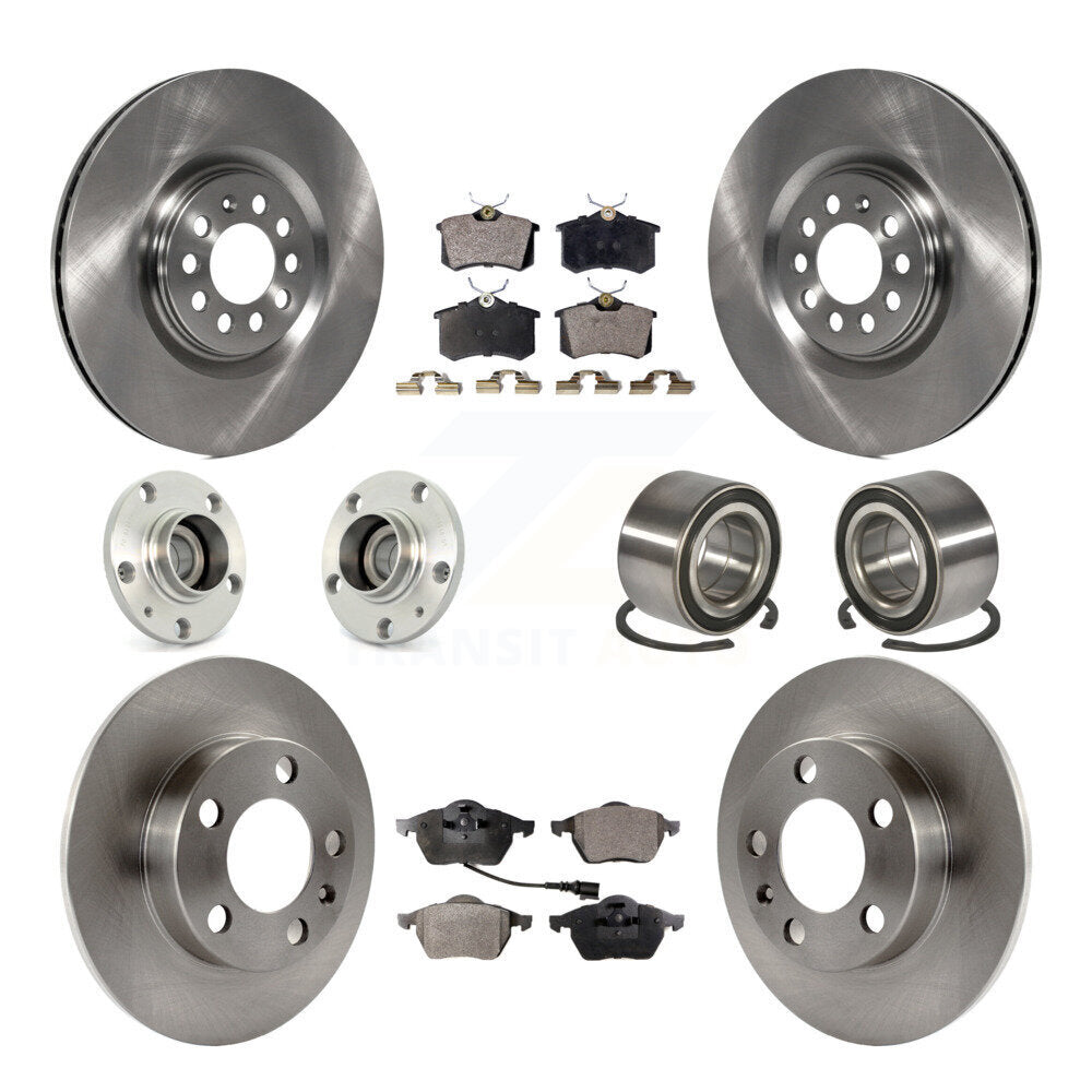 Hub Bearing Disc Brake Rotor And Pad Front Rear Kit (10Pc) For 2000-2006 Audi TT