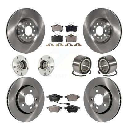 Hub Bearing Brake Rotor & Pads Front Rear Kit (10Pc) For Volkswagen Golf Audi TT
