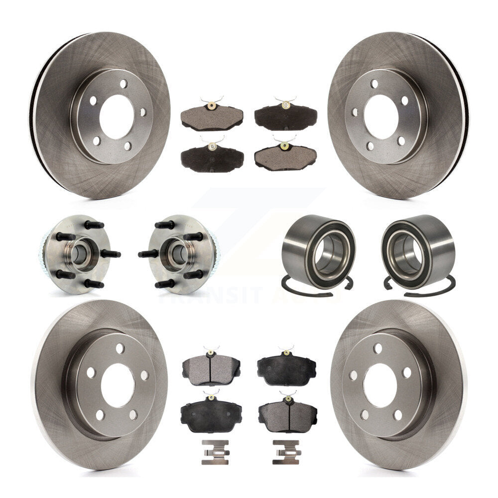 Wheel Hub Bearing Disc Brake Rotor And Pad Front Rear Kit (10Pc) For Ford Taurus