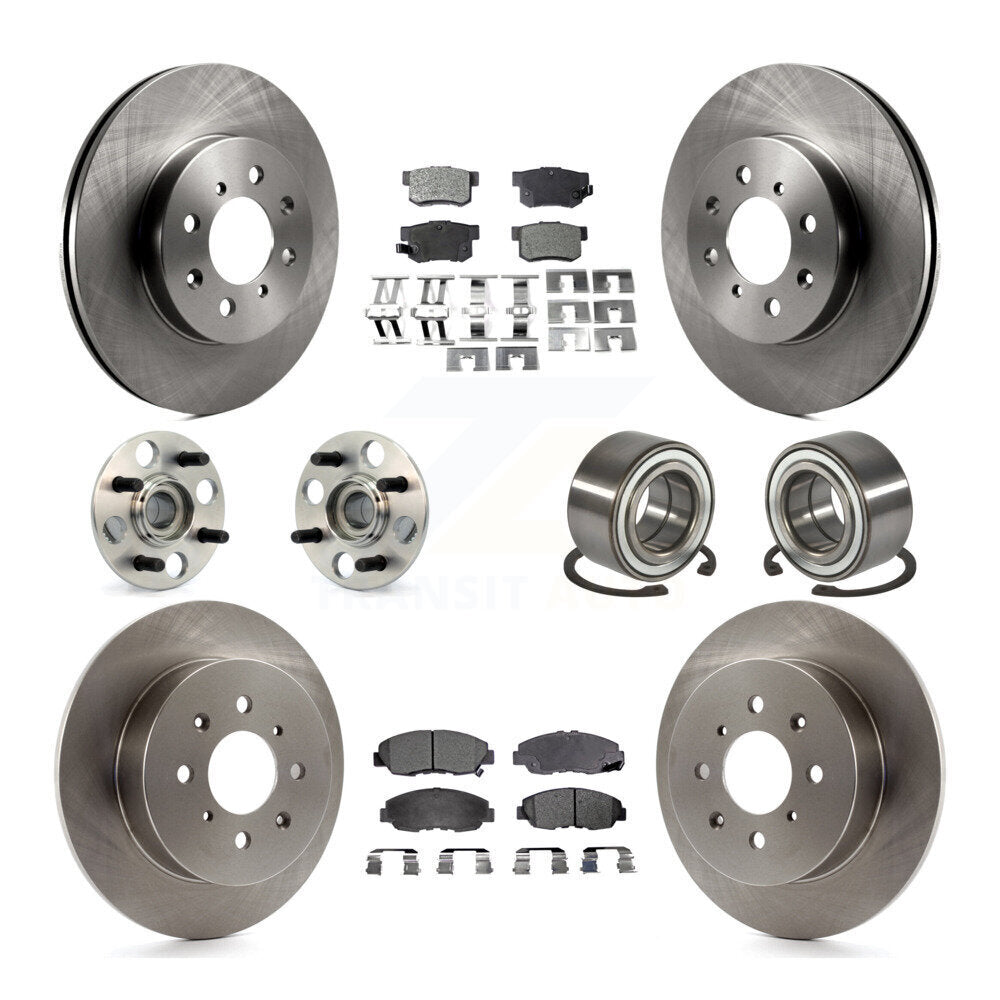 Hub Bearing Disc Brake Rotor & Pads Front Rear Kit (10Pc) For 2001-2005 Acura EL