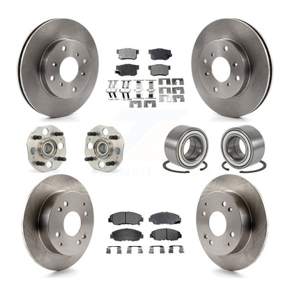 Hub Bearings Disc Brake Rotors And Pads Front Rear Kit (10Pc) For Honda Accord