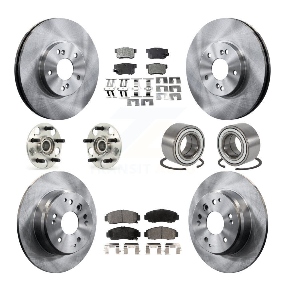 Hub Bearing Disc Brake Rotor & Pads Front Rear Kit (10Pc) For 1999-2003 Acura TL