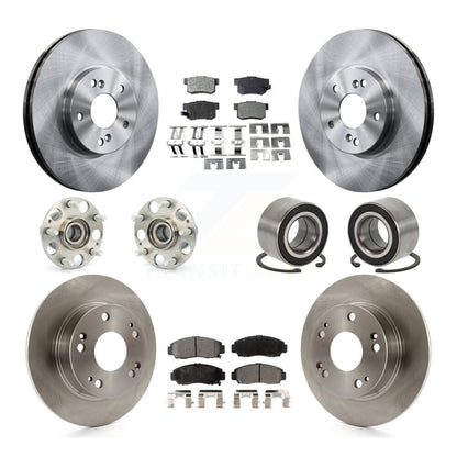 Hub Bearings Disc Brake Rotors And Pads Front Rear Kit (10Pc) For Honda Accord