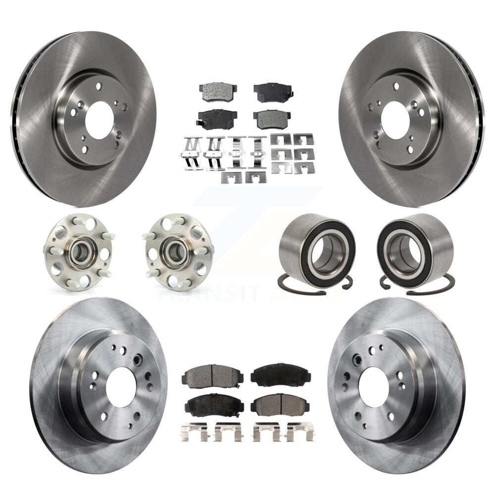 Hub Bearing Disc Brake Rotor And Ceramic Pads Front Rear Kit (10Pc) For Acura TL