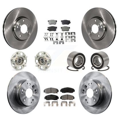 Hub Bearing Disc Brake Rotor And Ceramic Pads Front Rear Kit (10Pc) For Acura TL