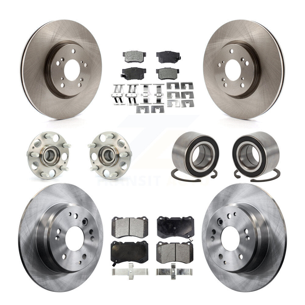 Hub Bearing Disc Brake Rotor And Ceramic Pads Front Rear Kit (10Pc) For Acura TL