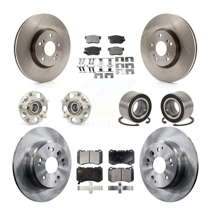 Hub Bearing Disc Brake Rotor And Ceramic Pads Front Rear Kit (10Pc) For Acura TL