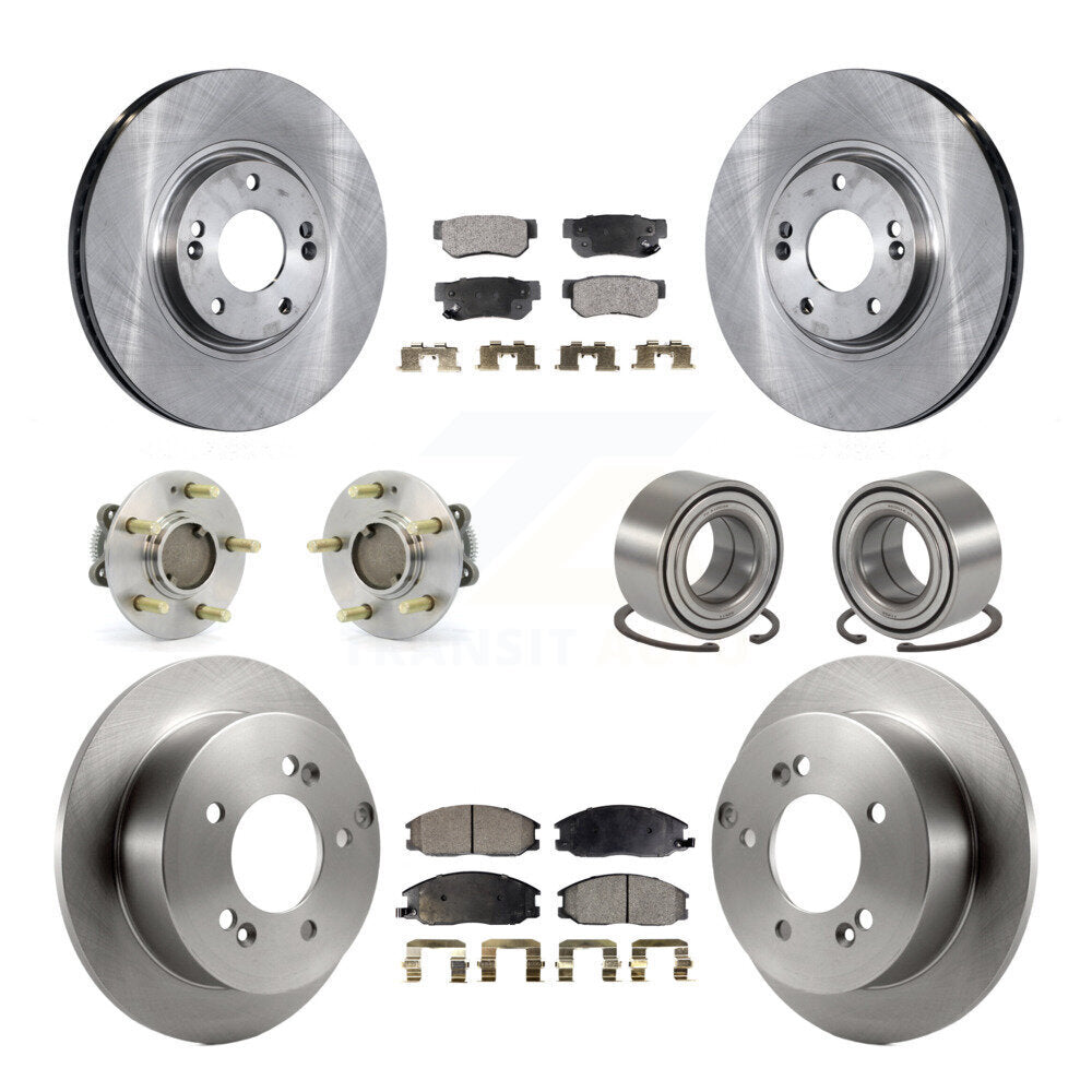 Hub Bearings Disc Brake Rotors And Pads Front Rear Kit (10Pc) For Hyundai XG350