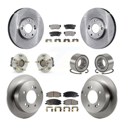Hub Bearings Disc Brake Rotors And Pads Front Rear Kit (10Pc) For Hyundai XG350