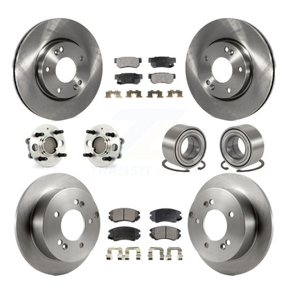 Hub Bearing Brake Rotor Pad Front Rear Kit (10Pc) For Hyundai Sonata 4-Wheel ABS